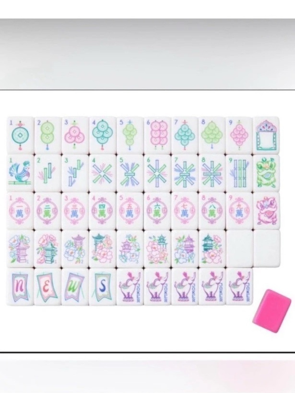 NIB Sealed American Mahjong Tile Set Pink elephant 4 layers luxury acrylic pink - Picture 3 of 5